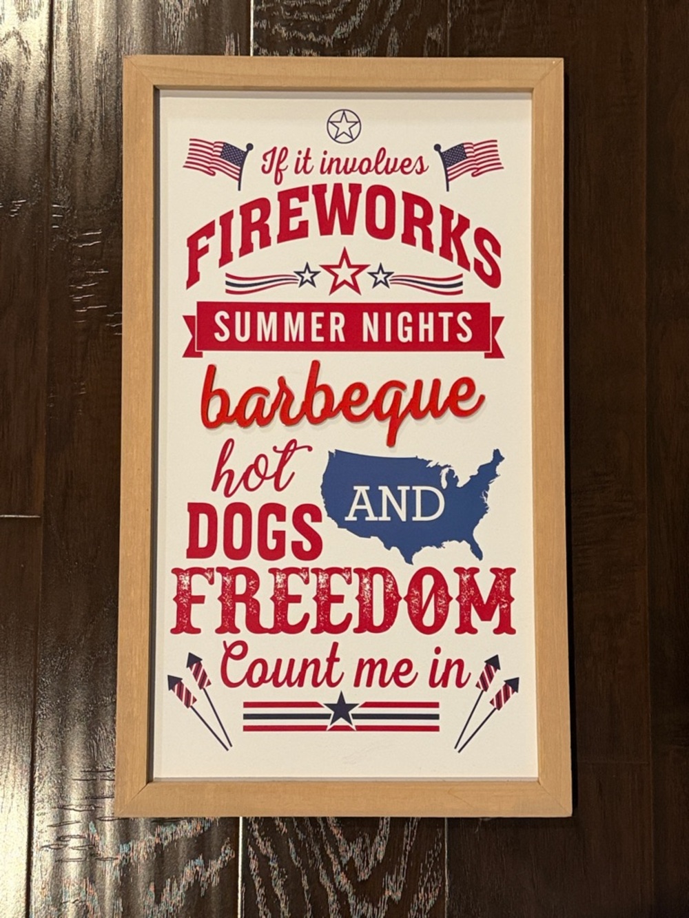 Patriotic 'Fireworks Summer Nights' Wall Art - Red, White & Blue